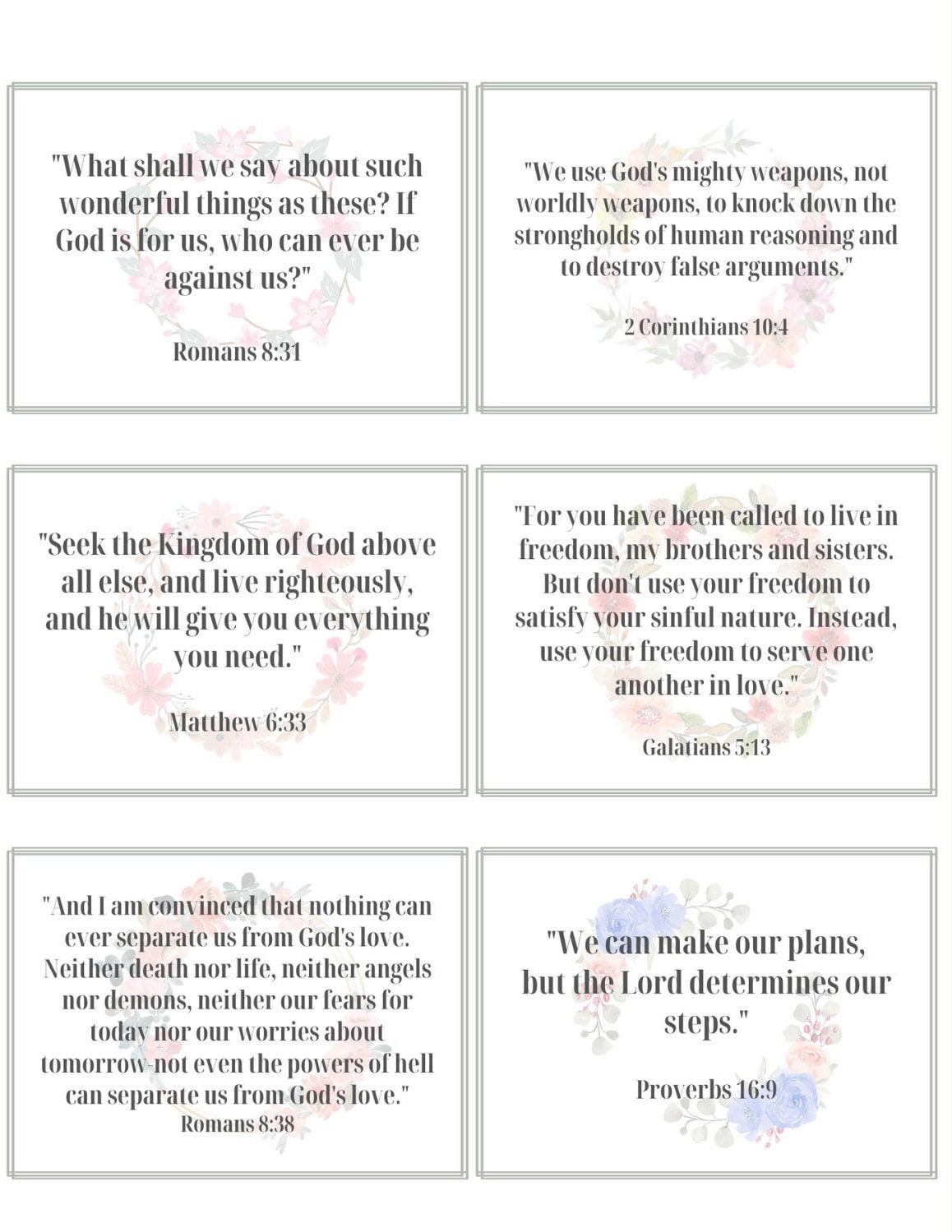 Printable Bible Verse Cards Etsy
