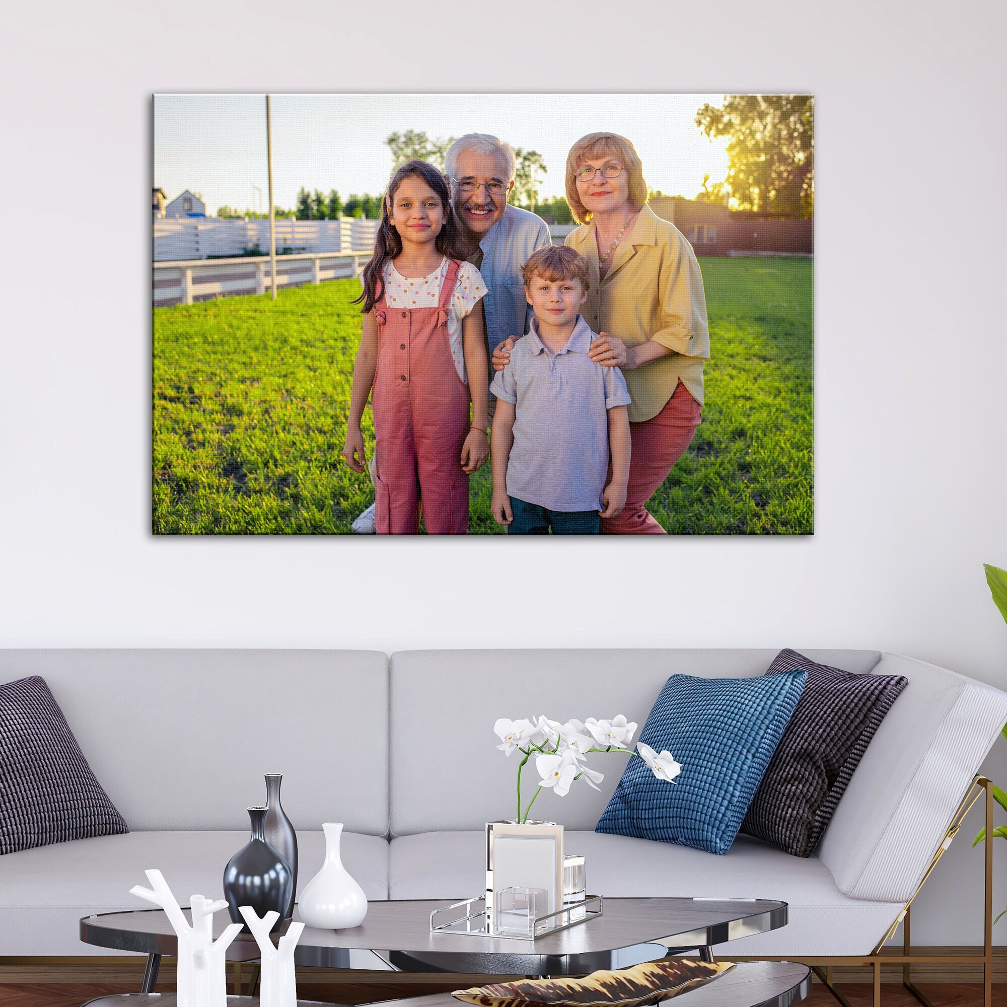 Custom Mère Portrait Photo Impression sur Toile Fille Fils Enfants à Maman Sincère Anniversaire Idée