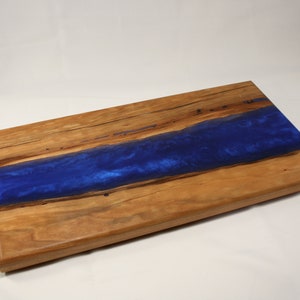 Small Live Edge River Epoxy Cherry Charcuterie Board