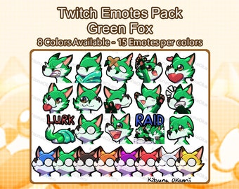 GREEN Fox Twitch Emotes