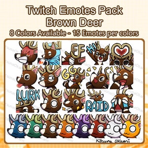 BROWN Deer Twitch Emotes