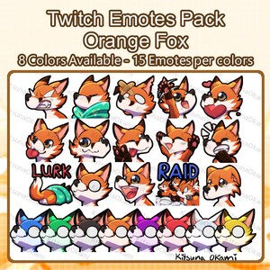 ORANGE Fox Twitch Emotes