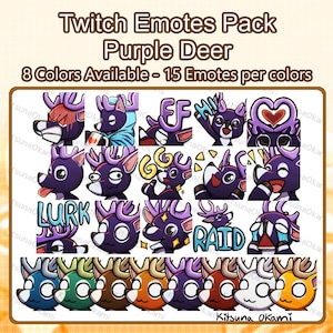 PURPLE Deer Twitch Emotes