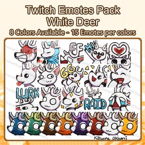 WHITE Deer Twitch Emotes