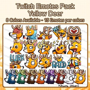 YELLOW Deer Twitch Emotes