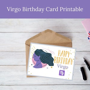 Simple Virgo Birthday Card Printable