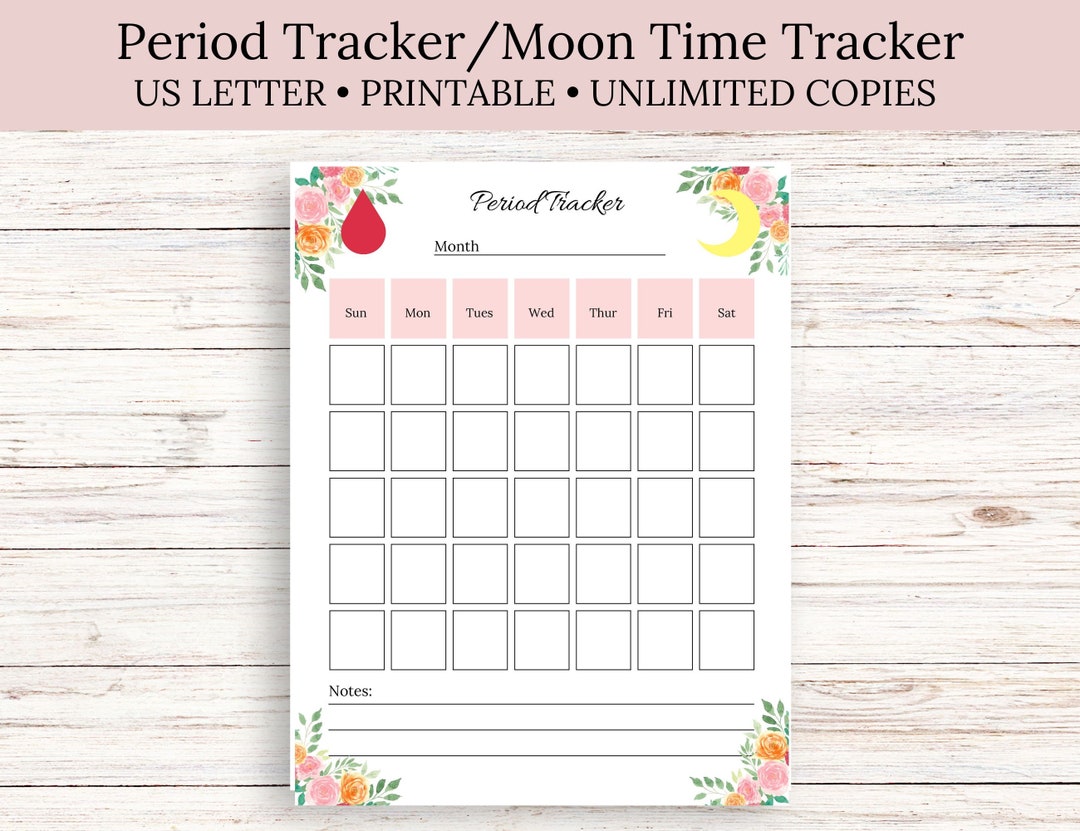 Paper Period Tracker / Moon Time Tracker / PDF Printable / Instant ...