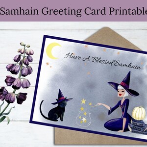 Samhain Blessings Greeting Card Printable | Instant Download