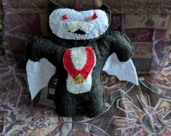 Hand Sewn Vampire Zombie Felt Character