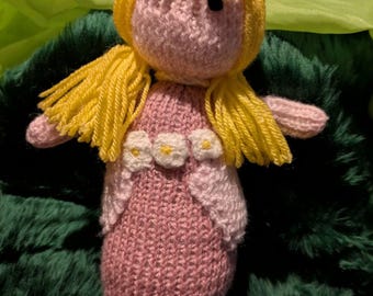 Hand Knitted Princess and the Frog.
