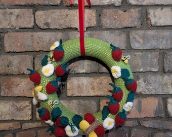 Hand Knitted Summer Wreath