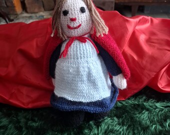 Hand knitted Traditional Tale Red Riding Hood