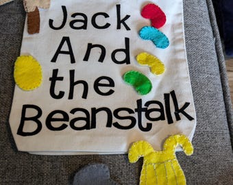 Jack and the beanstalk handmade story sack
