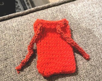 Hand knitted mini gift bags