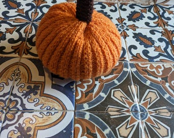 Hand knitted pumpkin.