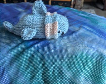 Hand Knitted Fish wearing Transgender scarf