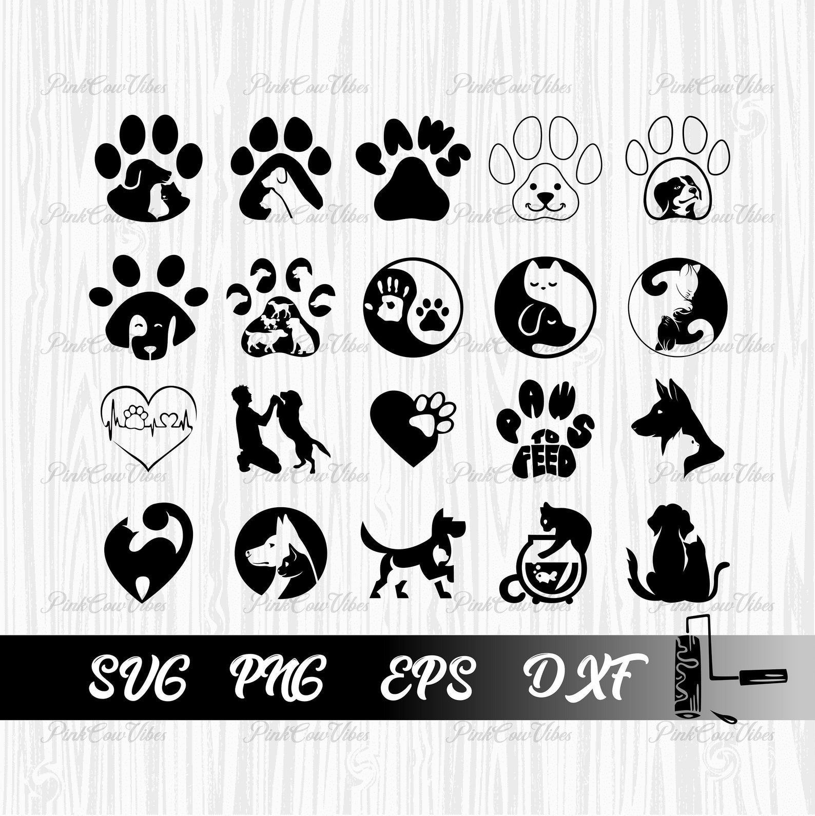 Bundle Dog Paw Print Svg Pet Paw Svg Dog Lover Svg Ca - vrogue.co