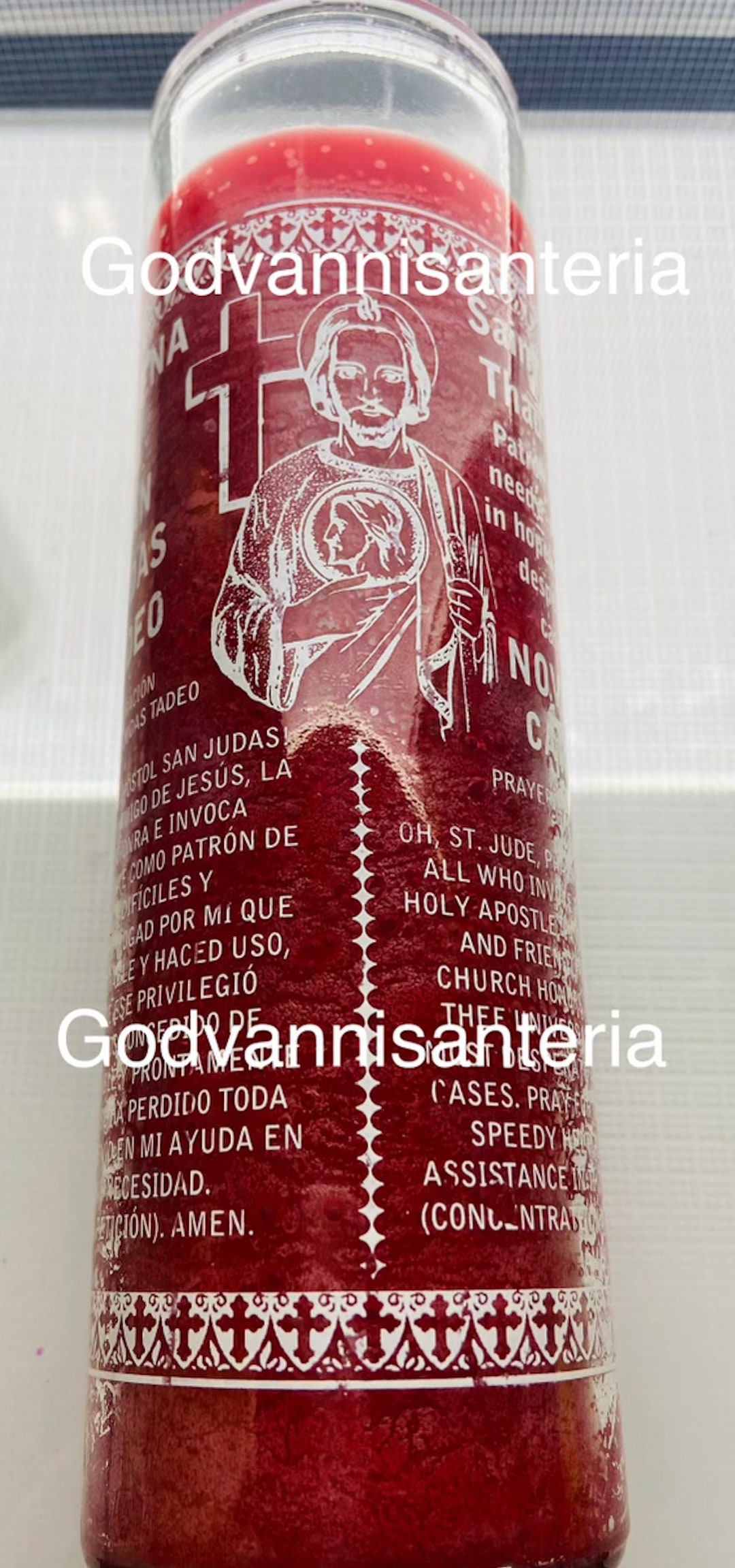 Novena St.jude Red Candle/vela San Judas Roja Novena Etsy