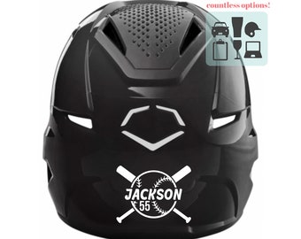 Personalized Baseball Name & Number Vinyl Decal