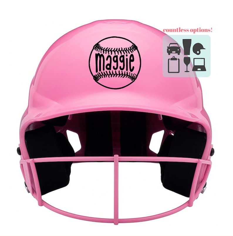 Softball Helmet Decal With Name / Custom Softball Helmet Decal Etsy