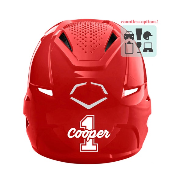 Baseball Name and Number Vinyl Decal / Baseball Helmet Decal / Etsy