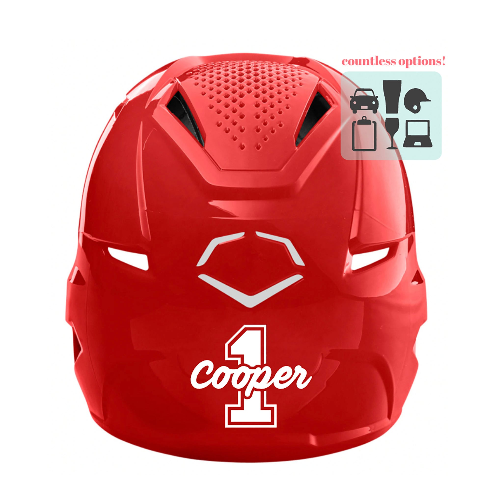 Baseball Name and Number Vinyl Decal / Baseball Helmet Decal / Etsy