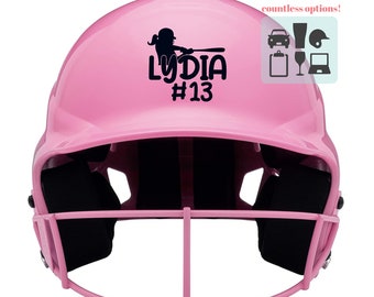 Personalized Softball Helmet Decal: Custom Name & Number