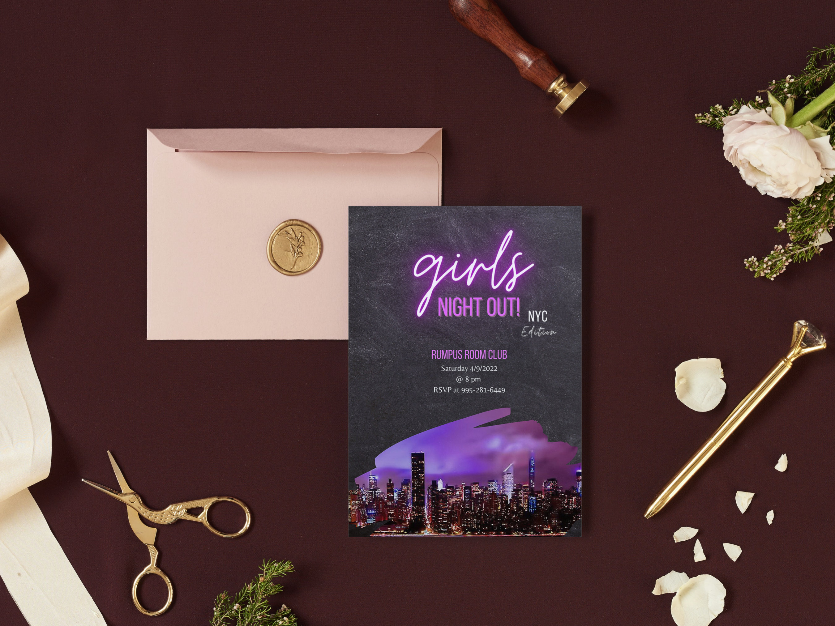Girls Night Out Invitation Bundle Printable Mobile Instant Download ...