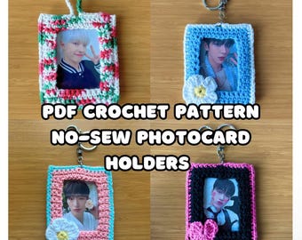 PDF Crochet Pattern: No-Sew Photocard Holders | Downloadable PDF Instructions | Photo card POCA Christmas Ornaments | k-pop stan gifts