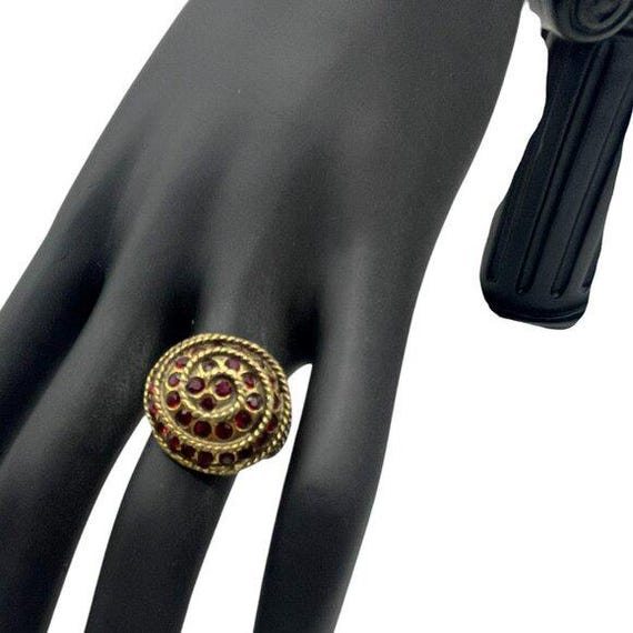 Red Crystal Adjustable Statement Ring for Women - image 1