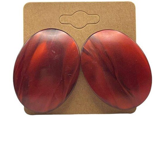 Large Oval Post Earrings - image 1