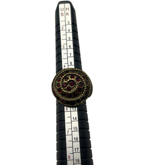 Red Crystal Adjustable Statement Ring for Women - image 4