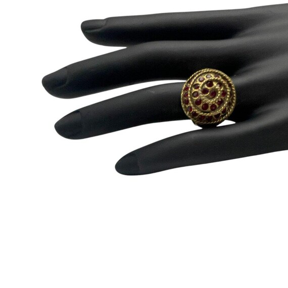 Red Crystal Adjustable Statement Ring for Women - image 7