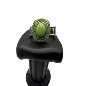 Paparazzi Ring ~ Colorfully Rustic - Green - Size 7 Stretchy