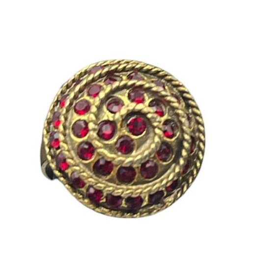 Red Crystal Adjustable Statement Ring for Women - image 6