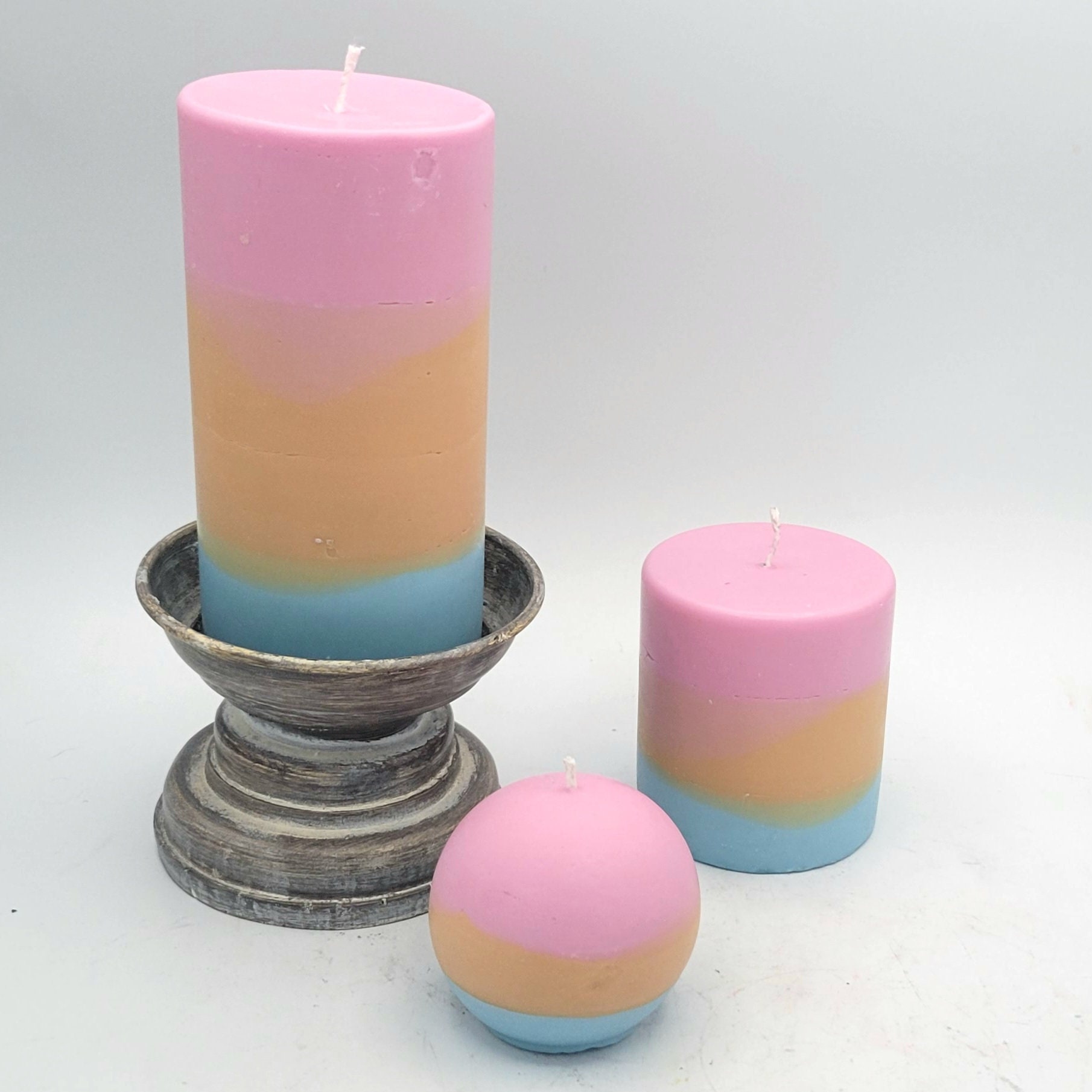 Unscented Soy Wax Candle SET, Unscented Candles, Dried Flower