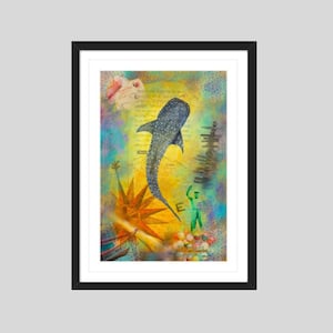 Whale Shark Print, Framed or Unframed,  Canvas or Print or HD Metal Print, Whale Shark Wall Art Nautical Shark  Decor,Shark Coastal Wall Art