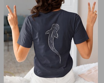 Whale Shark Art T-Shirt, Ocean Design, Unisex Cotton Tee