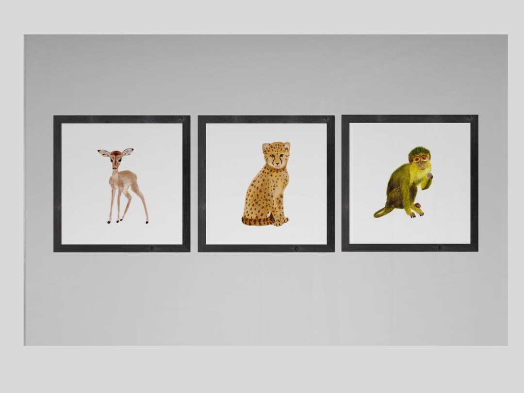 Jungle Animal Prints Set of 3 Printable Wall Art Set, Set of 3 Safari