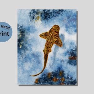 Leopard Shark Print, Metal Artwork, Unique Metal Art, Metal Print, Metal Wall Art, Leopard Shark Wall Art, Ocean Metal Wall Art,Beach Decor