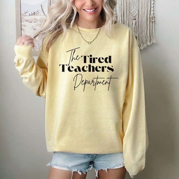 Lustig das müde Lehrer-Abteilungs-Sweatshirt mit Rundhalsausschnitt, Sweat Shirt für die Wertschätzung des Lehrers, Ende Ihres Lehrer-Shirts, minimalistische Lehrer