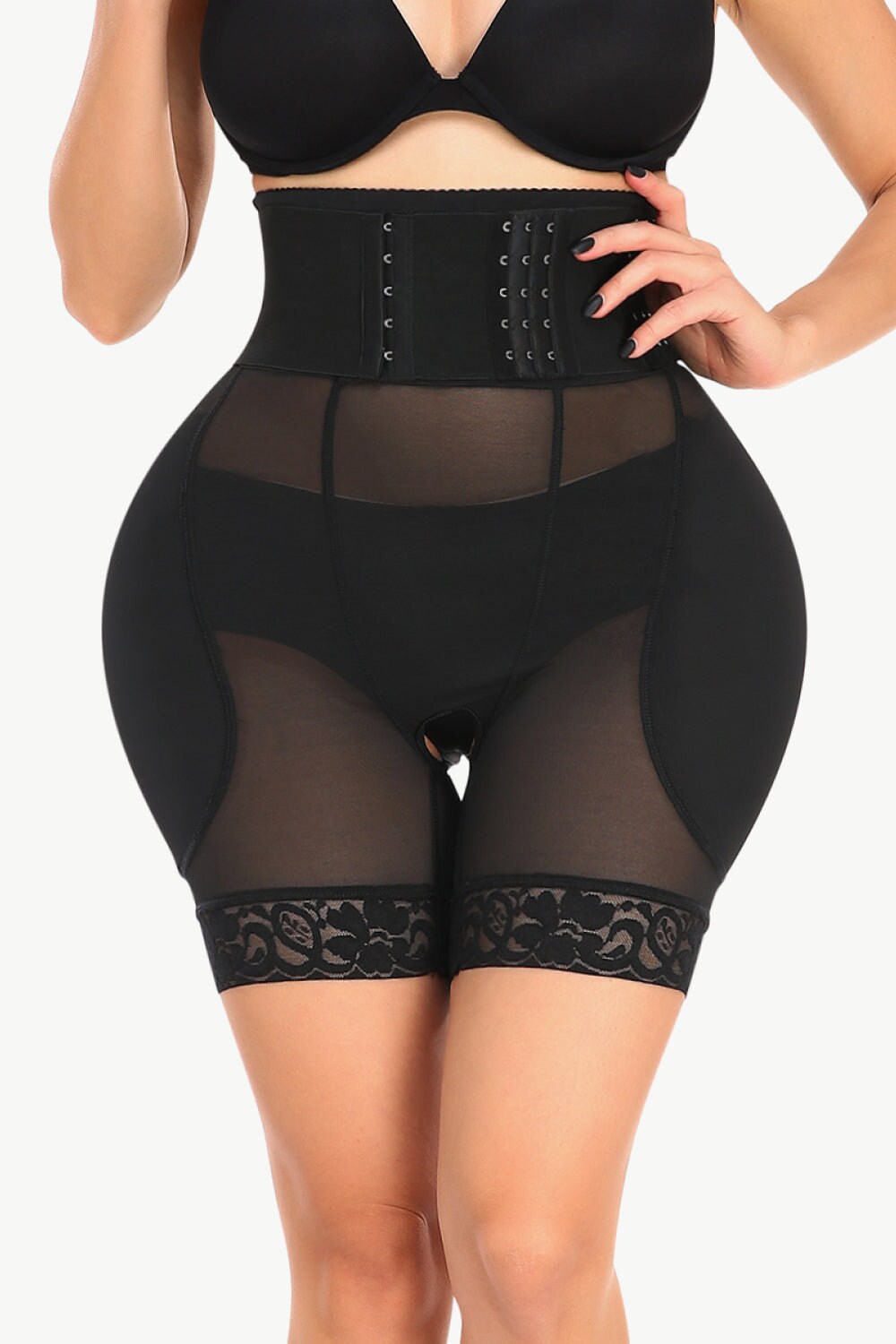 Full Size Lace Trim Shaping Shorts