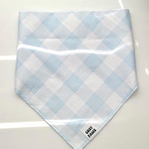 Blue Dog Bandana | Light Blue Strip Dog Bandana | New Puppy Gift | Summer Bandana | Dog Mom Gift| Snap on Bandana | Blue Dog Scarf