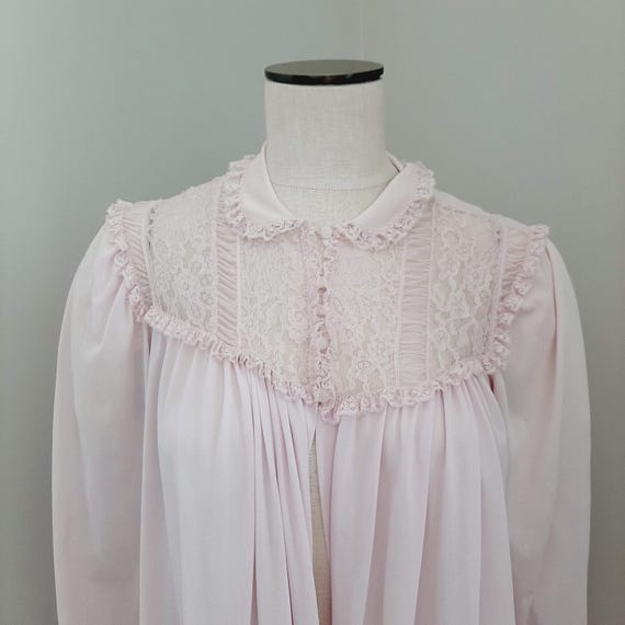 Vintage 1960s Radcliff Peignoir Set/Nightgown Matching Long Sleeve Robe/ Size XS