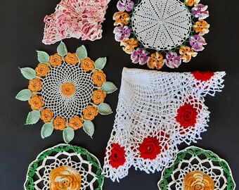 Vintage Cotton Handmade Lace Doilies Choice