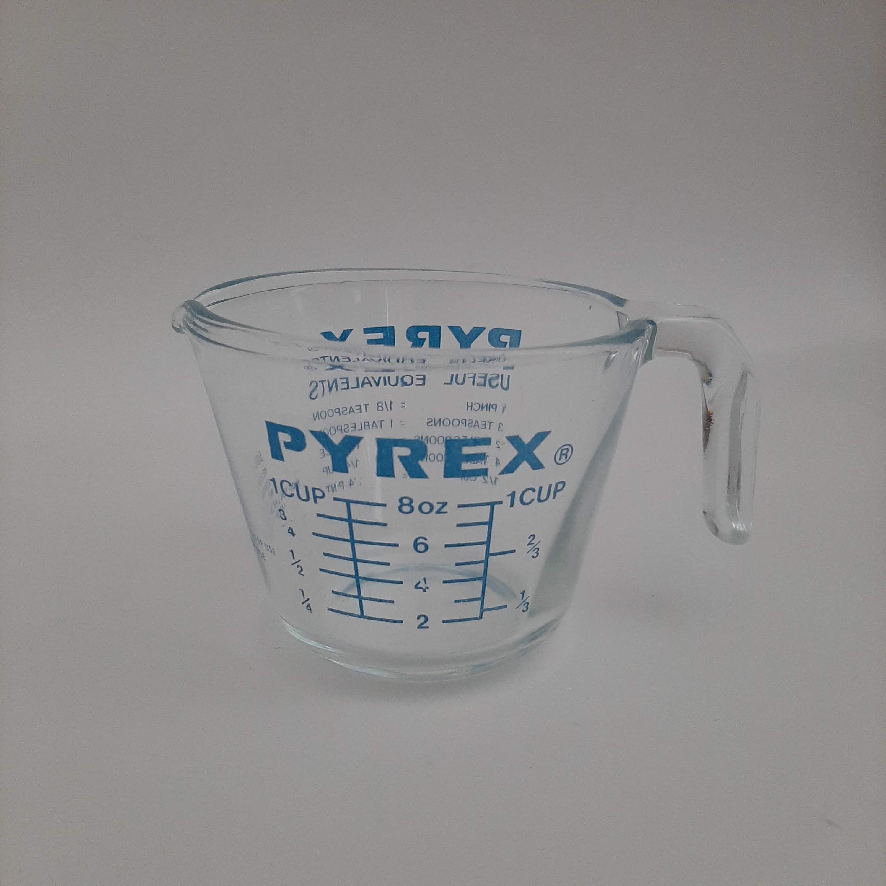 Vintage Pyrex Corning Blue Print Measuring Cup Glass Measuring Cup 508-0