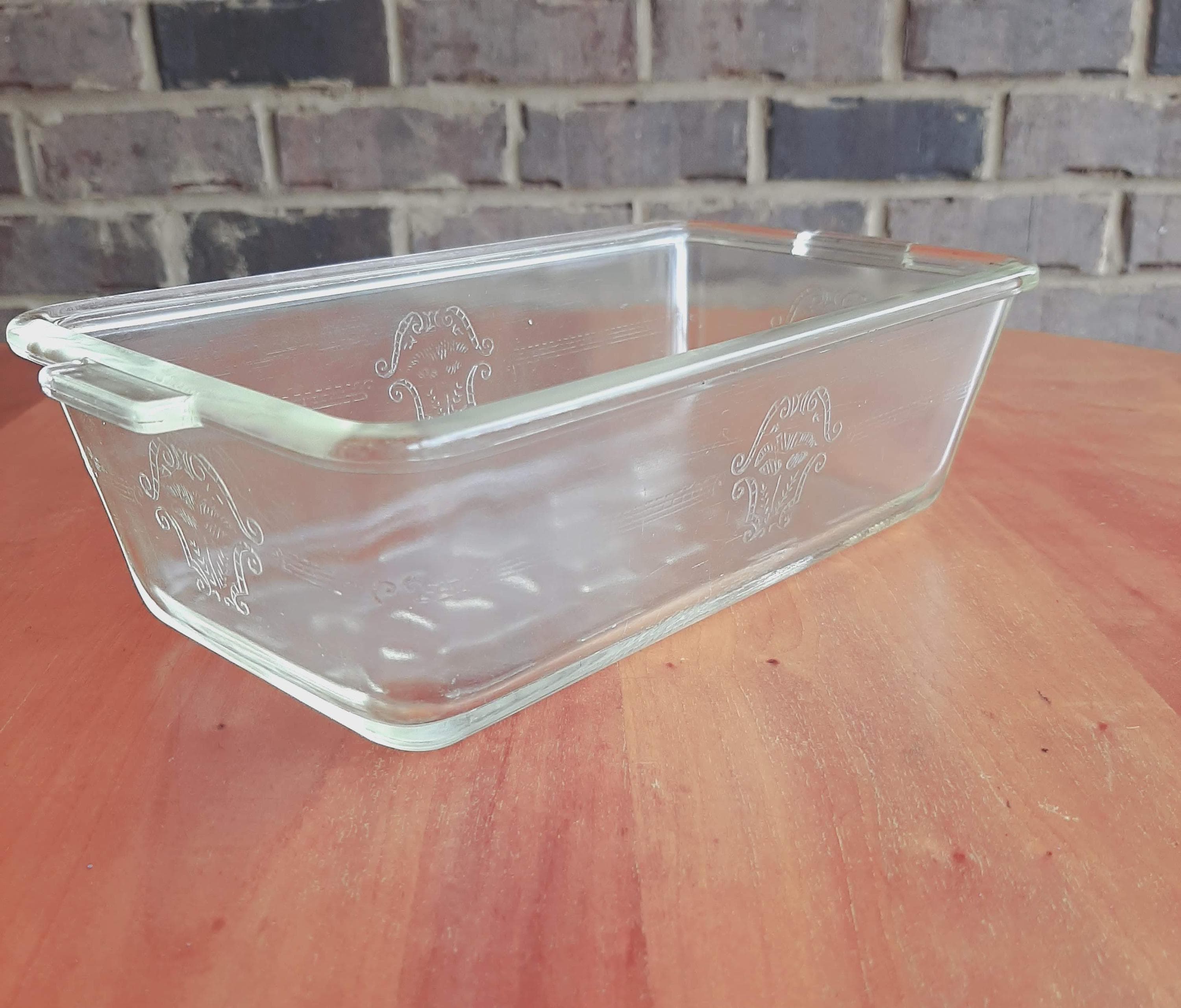 Antique 1919 Glasbake Ware 254 Clear Glass Loaf Baking Dish