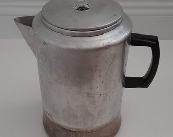 Vintage Continental Aluminum Coffee Pot by West Bend, Percolator