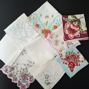 Assorted Vintage  Cotton Linen Handkerchiefs / Choice
