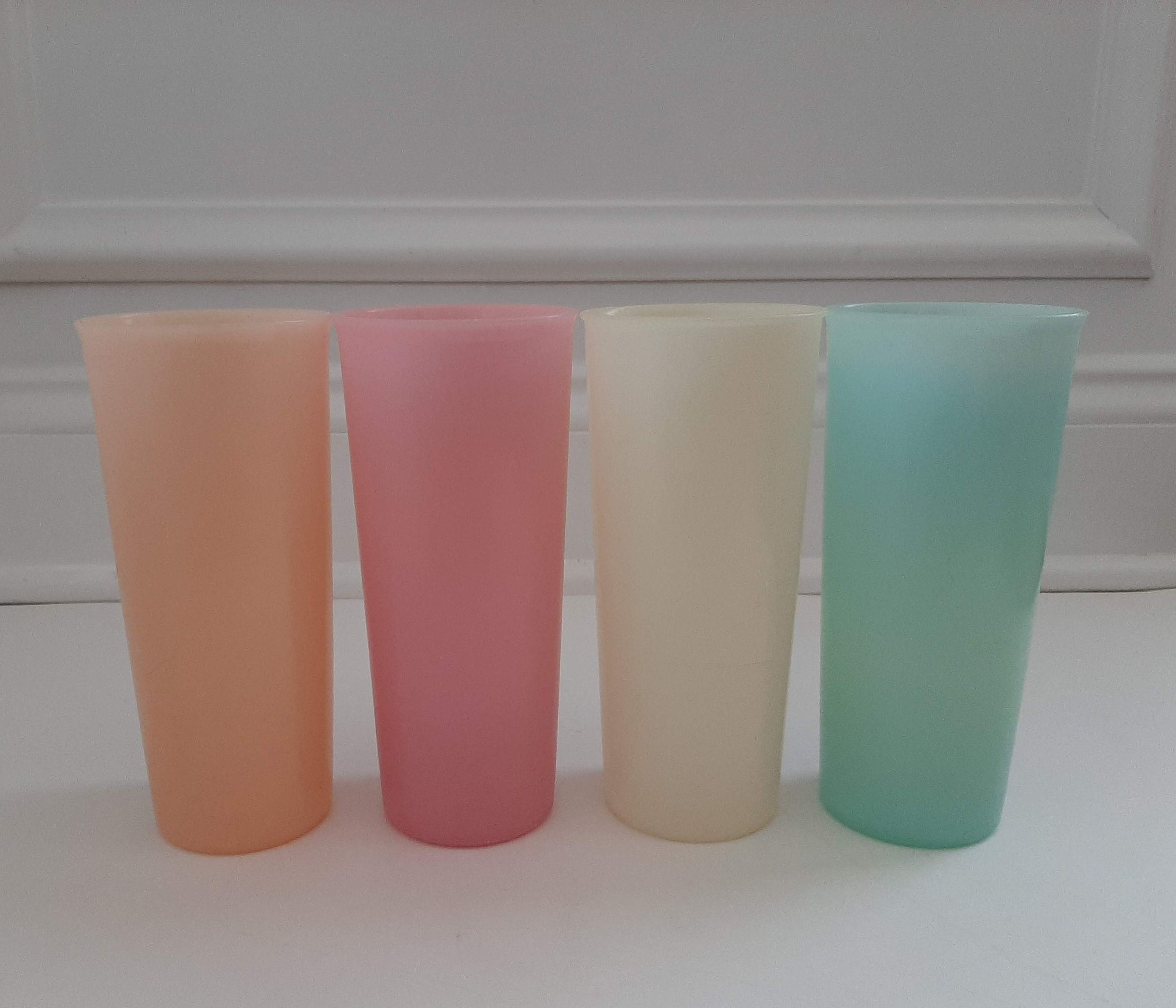 6 Tupperware 116 Tumblers Small Pastel Plastic Cups 